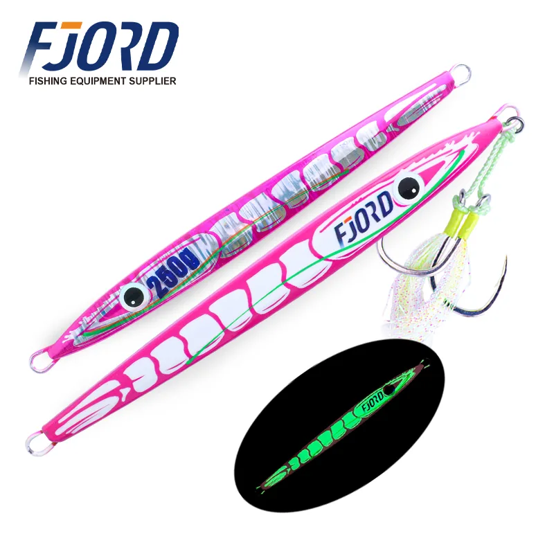 FJORD OEM Metal Fishing Lure Jig  150g 200g 250g Fast Jigging Bait for Trout for River Lake and Stream Made of Lead and PVC