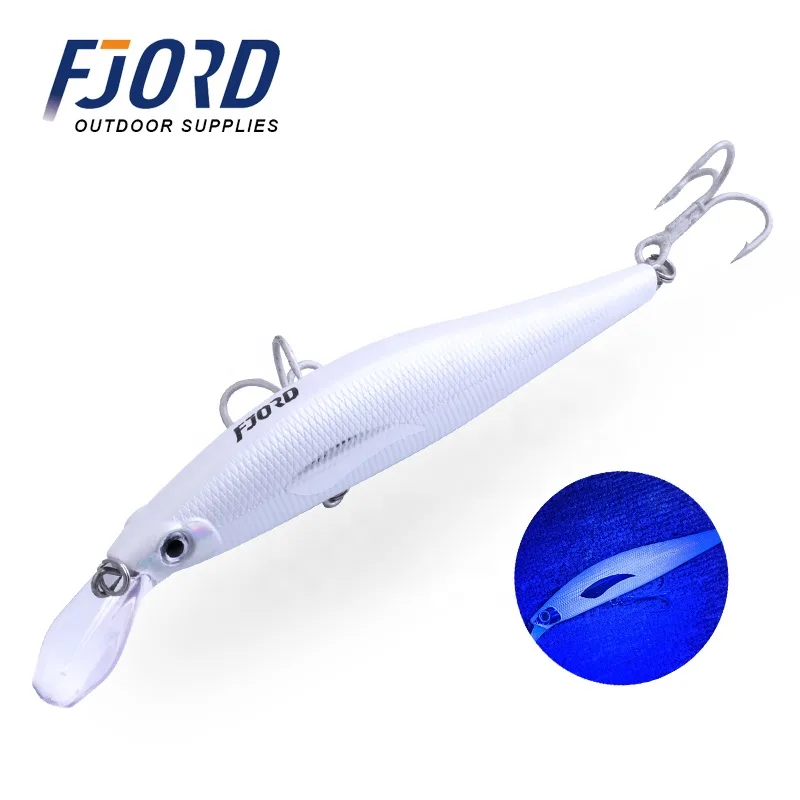 FJORD Wholesale 52g 130mm Saltwater Fishing Lures Heavy Sinking Minnow With UV Light for Boating Fishing