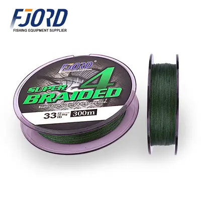 FJORD 300m 4-Braid High Strength PE Fishing Line Multicolor Buoyant Wire for Lake River Ocean Boat & Stream Fishing