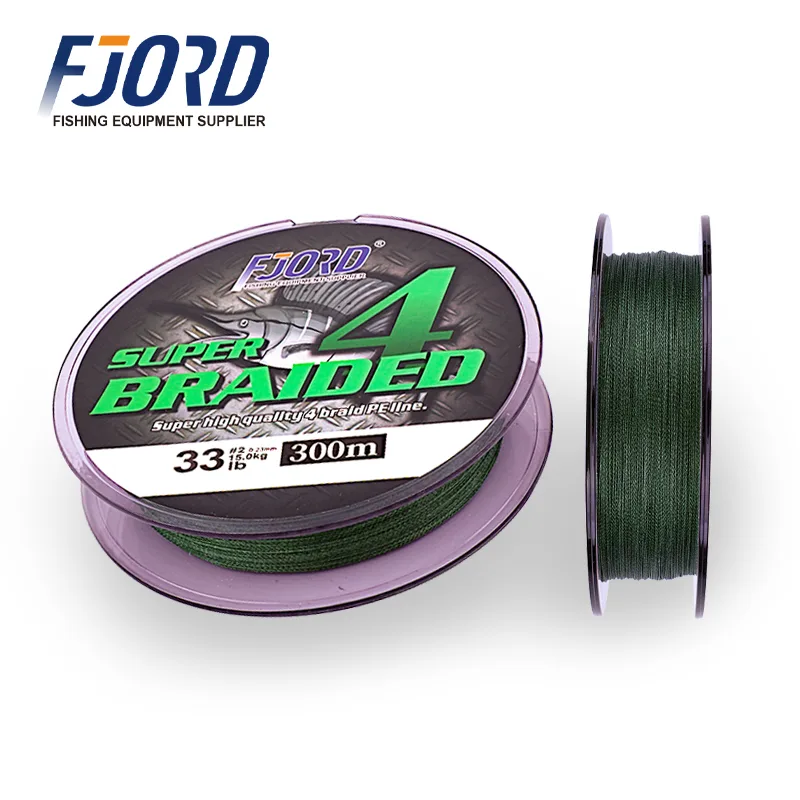 FJORD 300m 4-Braid High Strength PE Fishing Line Multicolor Buoyant Wire for Lake River Ocean Boat & Stream Fishing
