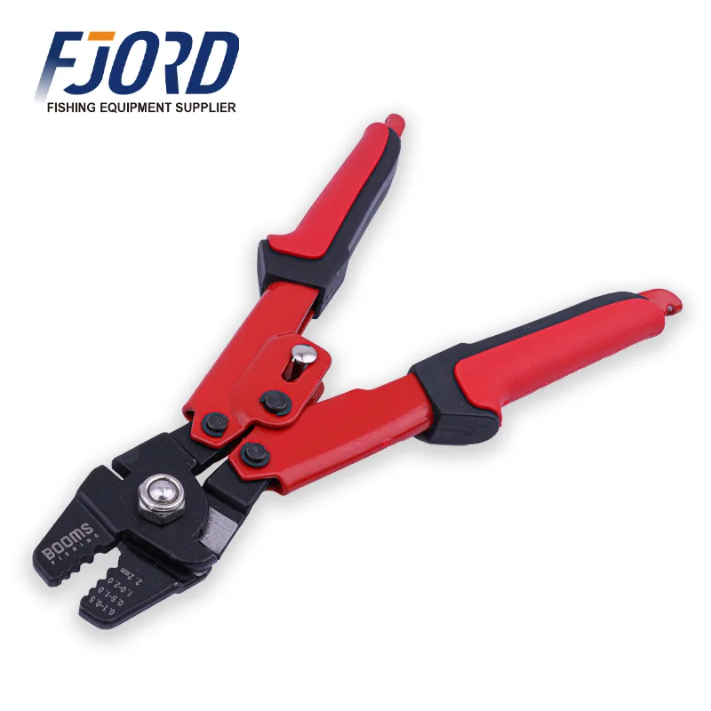 FJORD Professional Angler & Fishers Carbon Steel Red Pliers Anti-Slip Handle Fixed Buckle Strap for Enhanced Fishing Experience