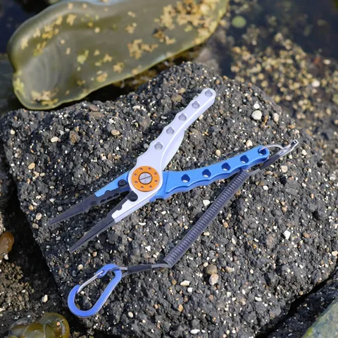 FJORD 195MM Aluminum Lightweight Steel Wire Lost Rope Multi-Purpose Fishing Pliers for Saltwater Hook Removal and Streaming