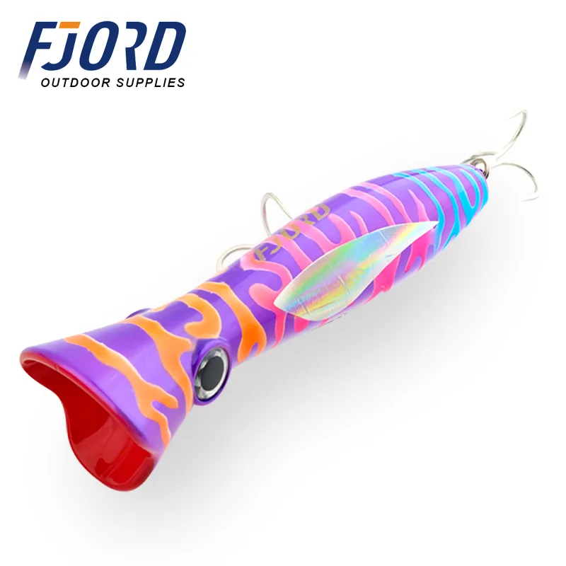 FJORD New Design Floating Popper Lure with 3d Realistic Eyes 165mm 84g Hard Lures for Freshwater Fishing