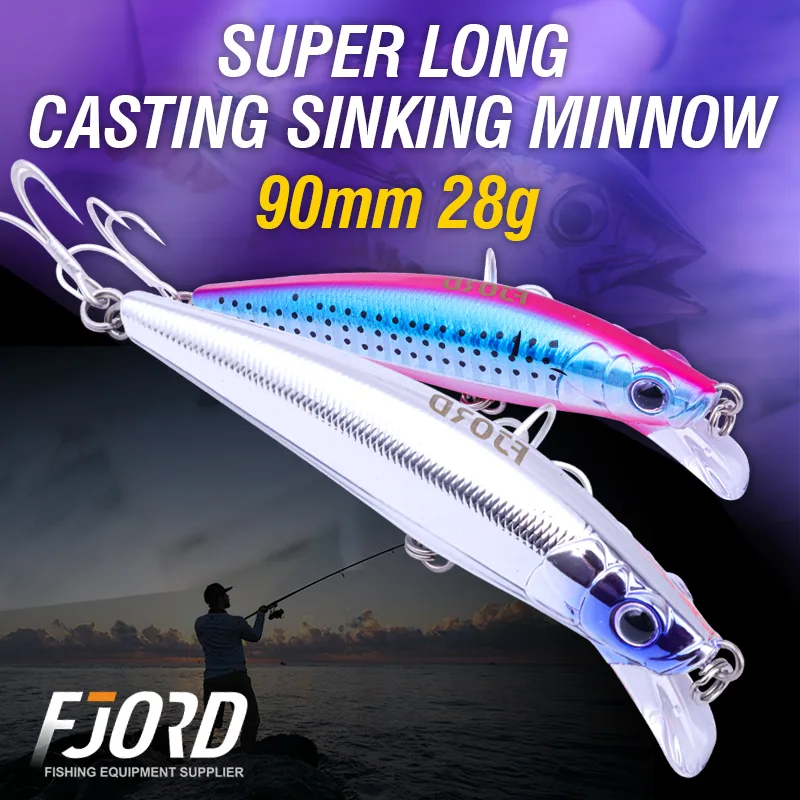 FJORD Sinking Fishing Lure 90mm 27g Artificial Hard Baits Minnow for Freshwater Saltwater