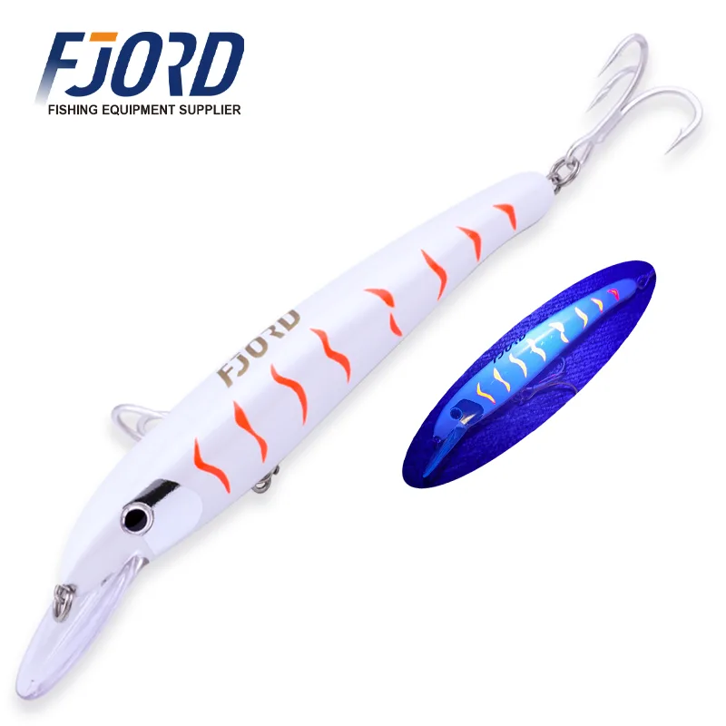 FJORD Luminous Floating Minnow Hard Lures 190mm 51g Artificial Trolling Baits for Sea Bass Carp Bream Fishing