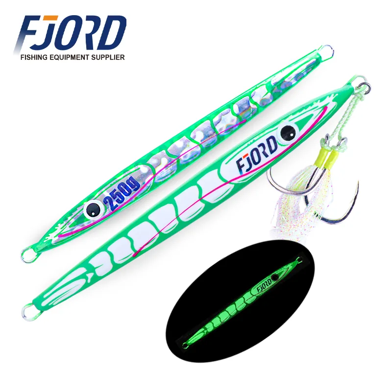 FJORD Fishing Metal Heavy Luminous Fishing Lures 60g Heavy Slow Pitch Metal Jig 3D Shape Saltwater