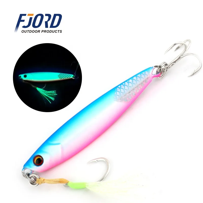 FJORD 2026 New Coming Metal Jig 30G 40G 60G  Glow Fish Jig Metal Jigging Lures with Fishing Scale