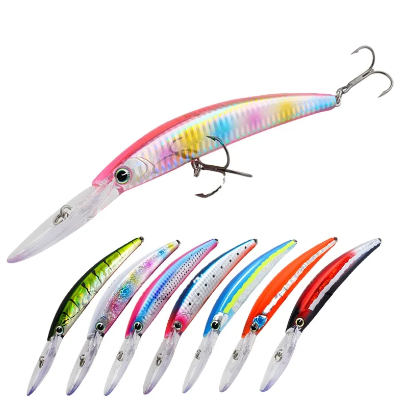 FJORD FJL5068 Floating Minnow Lure ABS Material Artificial Hard Bait for Trout Tilapia 130mm 24g Hooks Ocean Freshwater Fishing