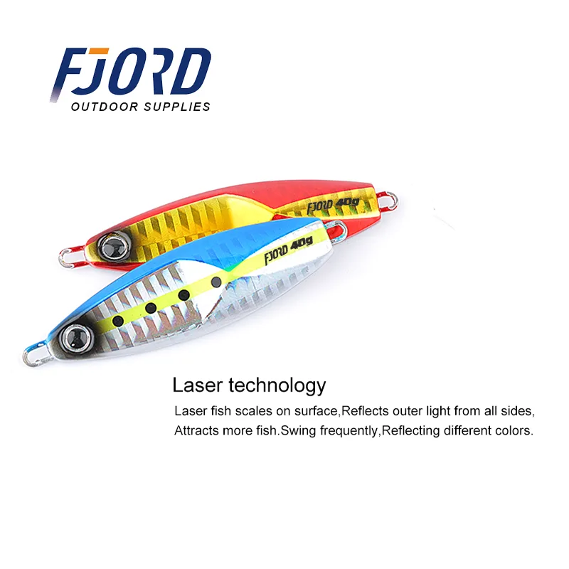 FJORD Metal Jigging Jig Fishing Lure for Ocean 15g 20g 30g 40g Sinking Luminous Effect Artificial Hard Bait