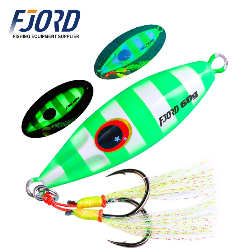 FJORD Sea Wholesale Slow Pitch Jigging Fishing Tackle Lure Jig 60g Lead Jig Hard Bait