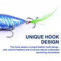 FJORD ABS 8cm 13g Floating Popper Fishing Lure Artificial Hard Baits Hook Feather Saltwater River Ice Fishing Targeting Sea Bass - photo 9