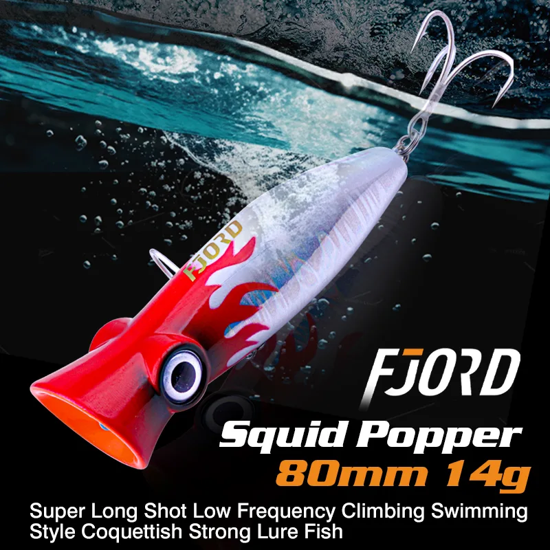 FJORD Artificial Hard Bait Floating Big Popper 80mm 14g altwater Topwater Floating Lure