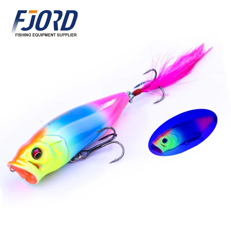 FJORD FJL5236 80mm 13g Stainless Steel & ABS Floating Topwater Hard Bait Lure with Long Casting and Hooks