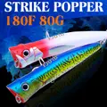 FJORD 180mm 80g Stainless Steel ABS Printed Floating Strike Popper Lure Topwater Bait Saltwater Fishing Hooks for Marlin - photo 9
