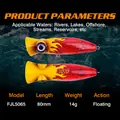 FJORD Customized Plastic Artificial Soft Bait Fishing Lures Saltwater 14g 80mm Floating Popper for Bass - photo 10