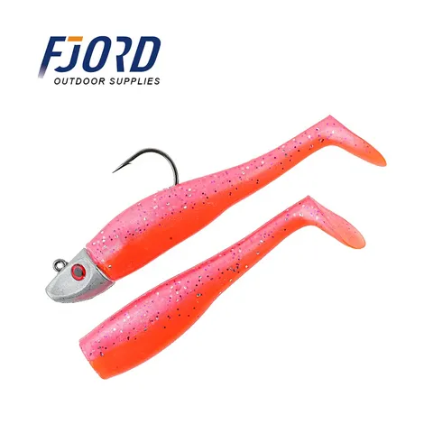 FJORD Soft PVC Fishing Lures Paddle Tail 42g Single Hook Artificial Bait Jig for Saltwater Fish & Marlin