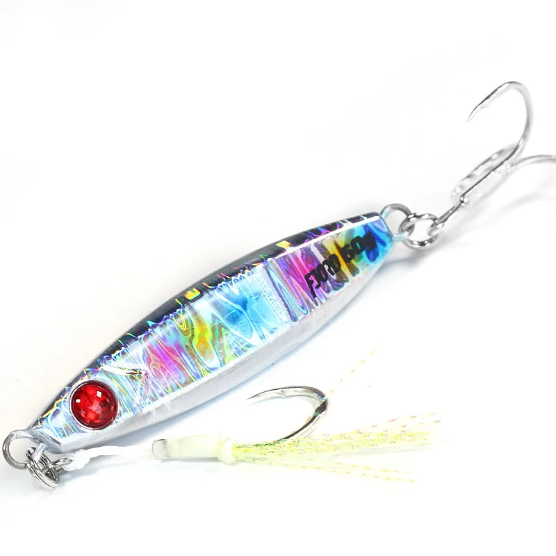 FJORD Saltwater Sea Fishing Lure Rattle Sound Metal Jig 40g 60g 80g 3D Eyes Slow Pitch Jigging