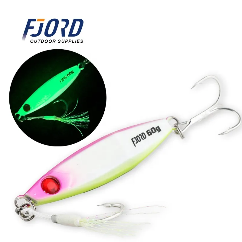 FJORD  Metal Lead Casting Rattle Sound Bottom Fishing Lures for Fish 40g 60g 80g Luminous UV Lead Jig