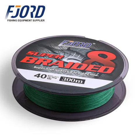 FJORD Multicolor 300m 8-Strand PE Braided Line Floating High-Strength Double Taper for Lake River Ocean & Boat Fishing