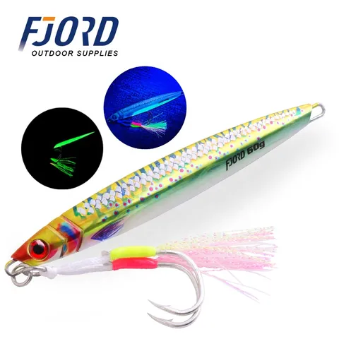 FJORD 40G 60G 80G UV Effect Fishing Lure Saltwater Metal Jig 3D Print Lead Jig for Sea Fishing
