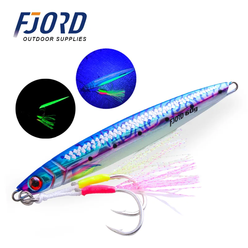 FJORD 40G 60G 80G Long-Range Casting Shiny Artificial Hard Bait Hooks Freshwater Sea Use