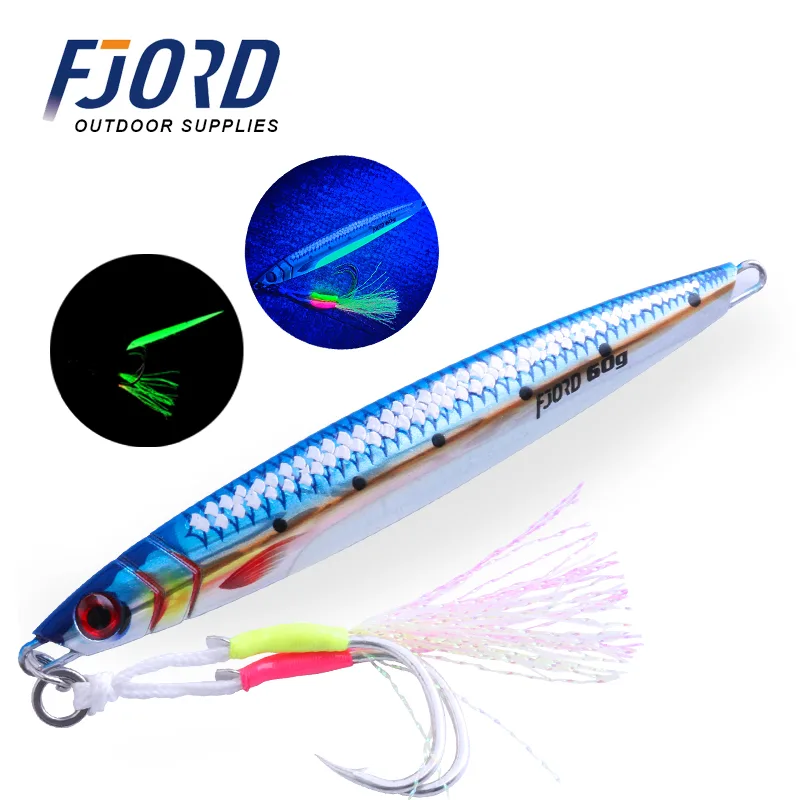 FJORD 40g 60g 80g High Quality Saltwater Slow Jigging Bait Lead Fishing Lure Long Cast Sea Fishing Metal