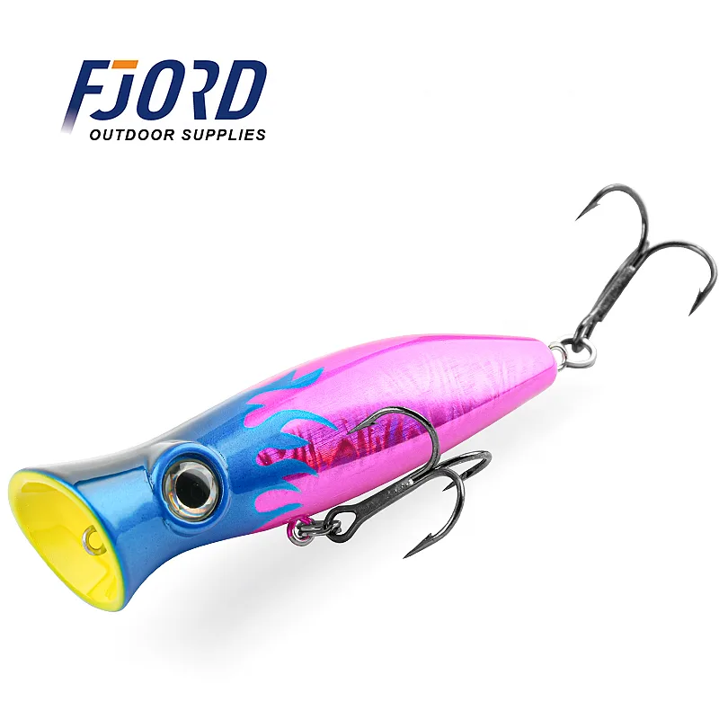 FJORD Topwater Artificial Bait Sea Freshwater Bass 80mm 14g Floating Lure Topwater Popper Bait