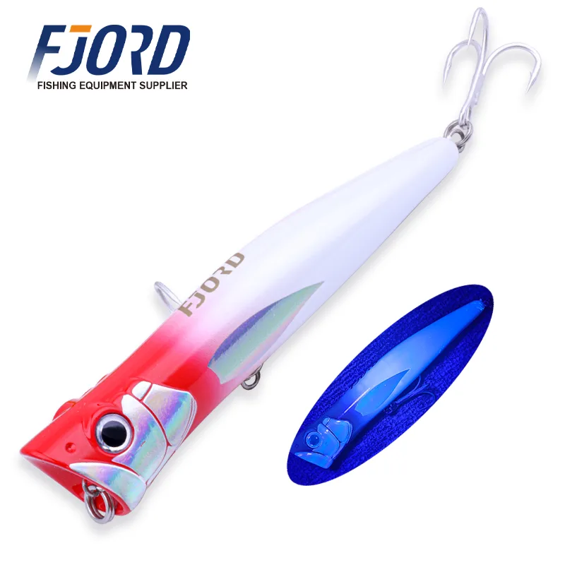 FJORD Top Water Popper Fishing Lures 180mm 80g Hard Plastic Baits TopWater Floating Popper Fishing Lures