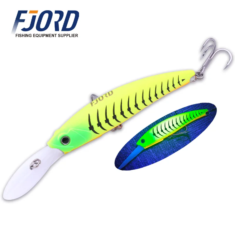 FJORD Wide Tongue Plate Hooks Floating Hard Bait 30g 120mm Deep Diving Minnow Lure ABS Hard Artificial Bait