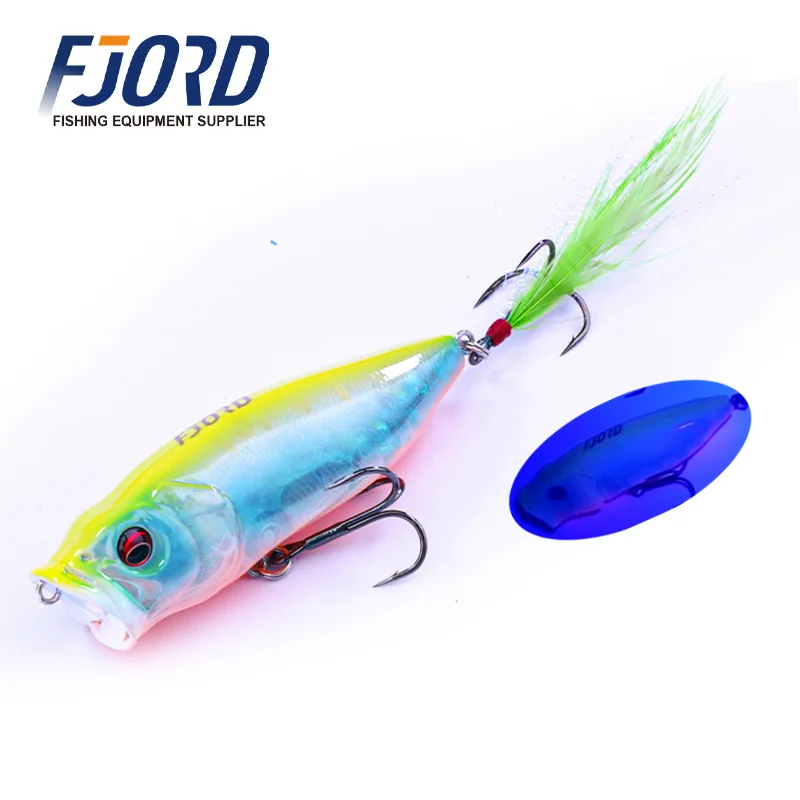 FJORD Float Popper Fishing Lure Whopper Topwater 80mm 13g Hard Artificial Swim Baits With 3D Fishing Lure Eyes