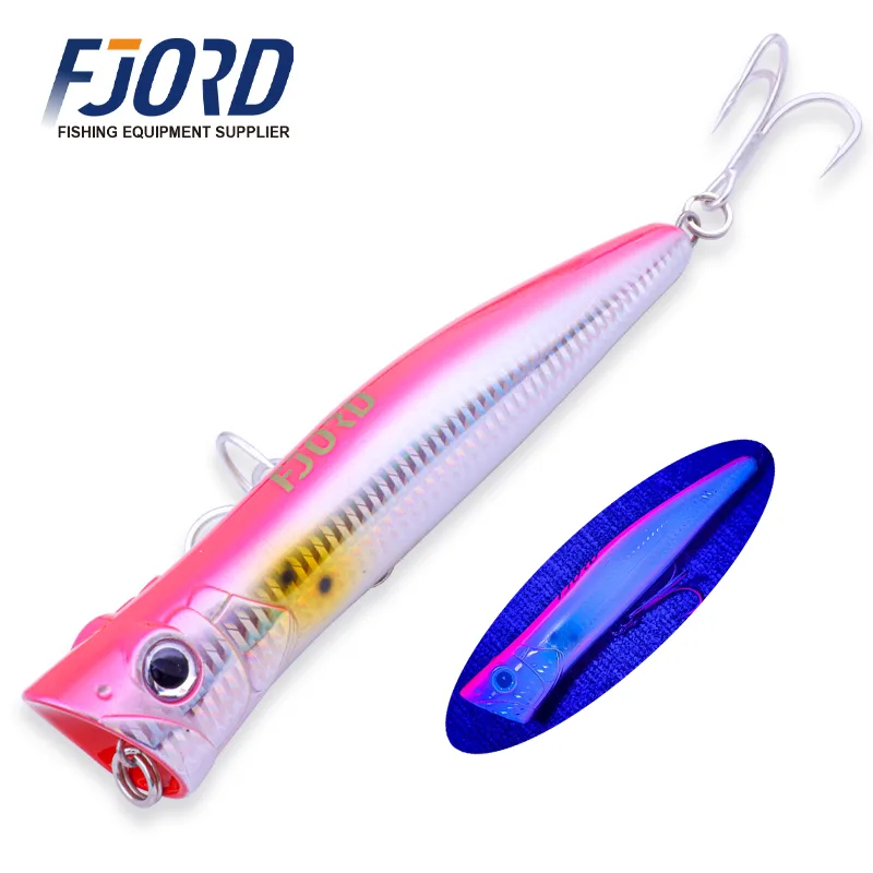 FJORD Popper Fishing for Bass Action Topwater Poppers 180mm 80g Plastic Baits Big Popper Lure