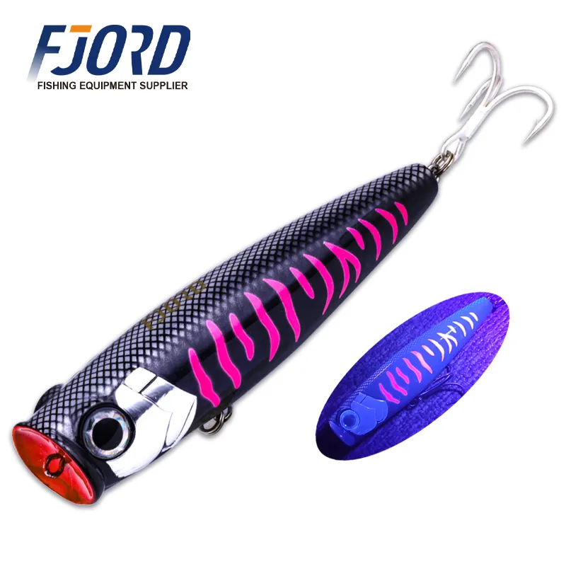 FJORD Plastic ABS Popper Fishing Lures Minnow Sinking Bait 120mm 45g Top Water Popper Fishing Lures