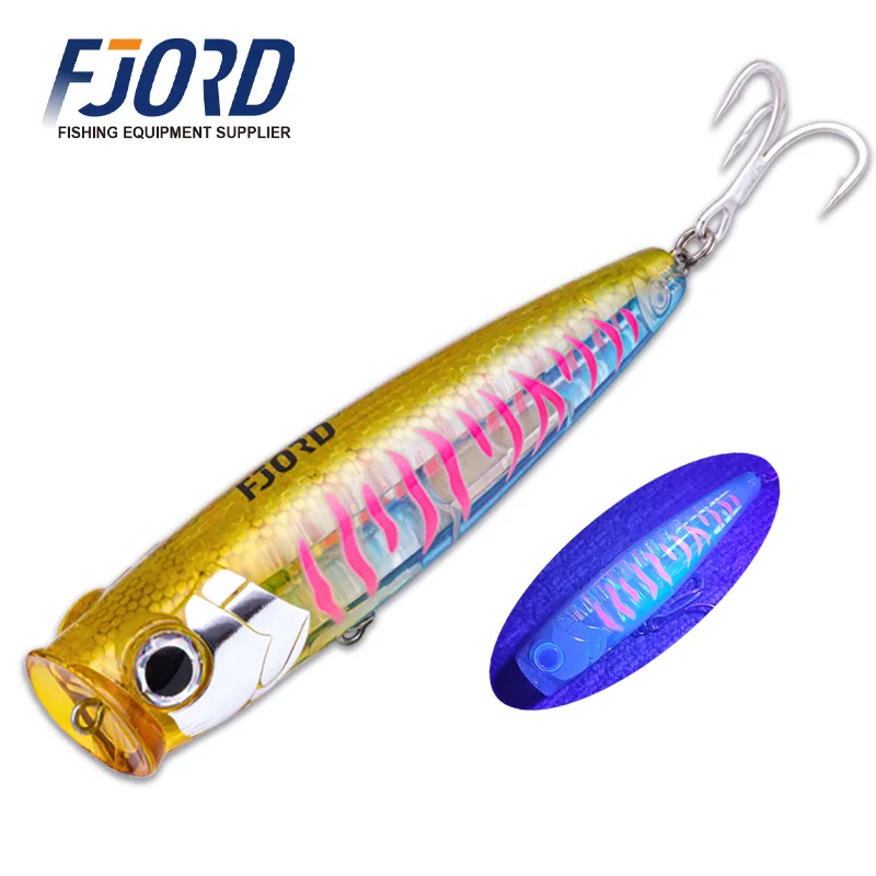 FJORD Topwater Hard Popper Lure 120mm 45g Floating Fishing Lure Hard Bait for Saltwater