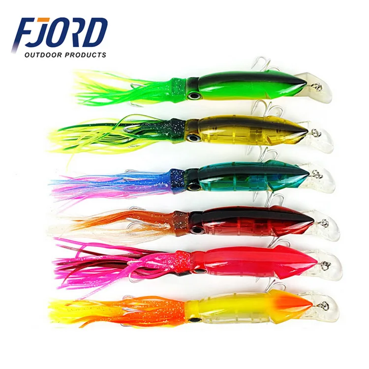FJORD 140mm 40g Beard Bait Combo Squid Skirt Lure Trolling Bait Fishing Hard Minnow Lures Fishing Tackle Octopus Fishing Lures