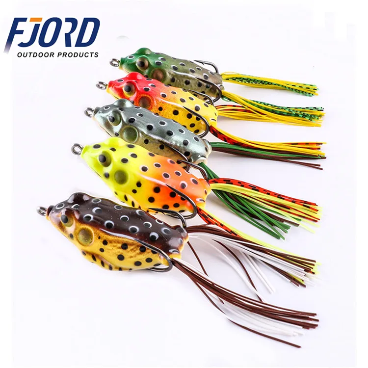 FJORD High Quality Handmade Bass Snakehead Frog Lure Soft Hollow Body Fishing Frog Lure Made China PVC Plastic 10g River Lake