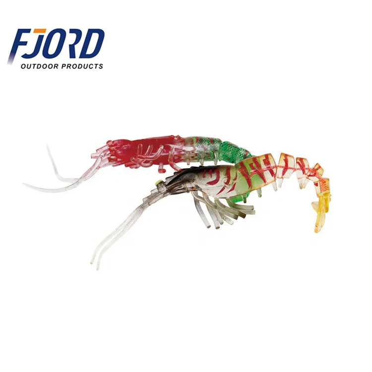 FJORD 5" 7g Luminous Sea Fishing Lures Shrimp Worm Soft Plastic Bait Artificial Squid Plug Prawn Lure