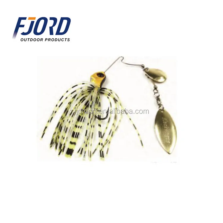FJORD 3/8oz Metal Buzz Bait Wobblers Sinking Jigging Fishing Lure Colorado Willow Blades Flash Chartre Spinner Lure 10g Plastic