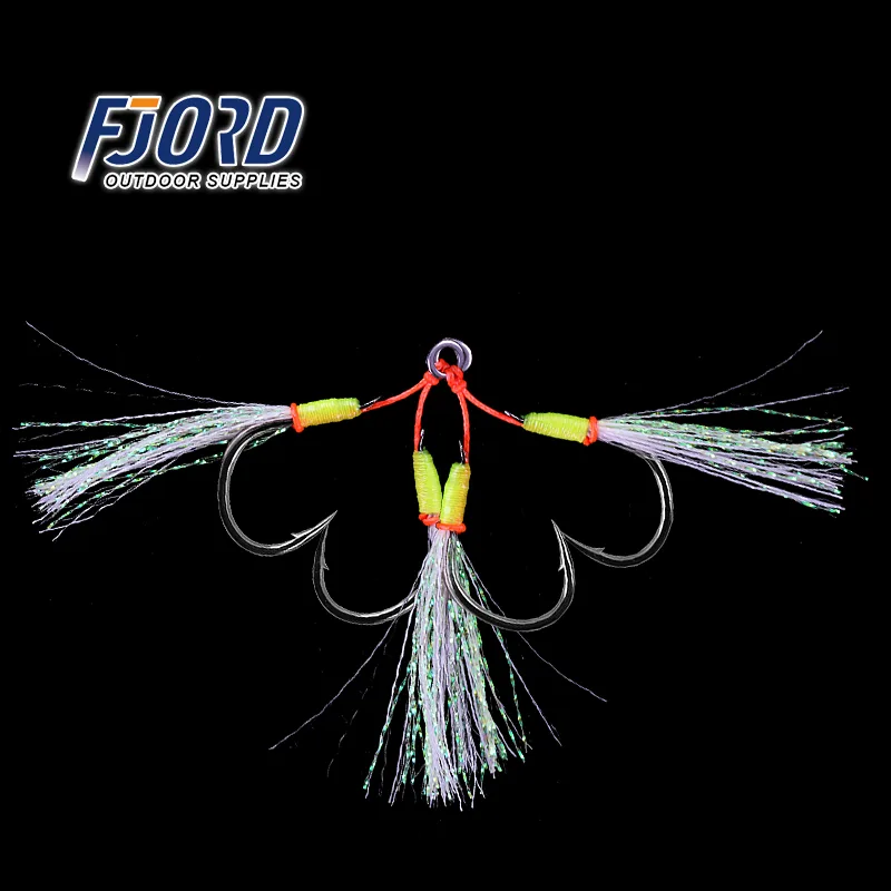 FJORD Custom High Carbon Steel Assist Fishing Jig Hooks for Metal Jigging Lure