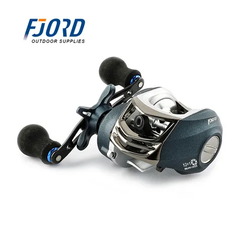 FJORD Smooth Dual Braking System 12 1BB Baitcasting Fishing Reel Low Profile Bait Casting Reel OEM ZS-BBDM220 Colourful Box 5kg