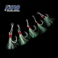 FJORD Carbon Steel Jigging Fishing Hook Double Assist Circle Design for Saltwater & Freshwater Fishing with Colorful Silk - photo 2