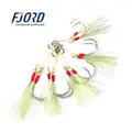 FJORD Carbon Steel Jigging Fishing Hook Double Assist Circle Design for Saltwater & Freshwater Fishing with Colorful Silk - photo 1