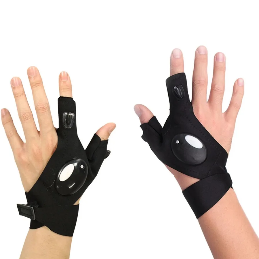 FJORD Good Quality and Cheap Price Two Finger Fly LED Fishing Gloves
