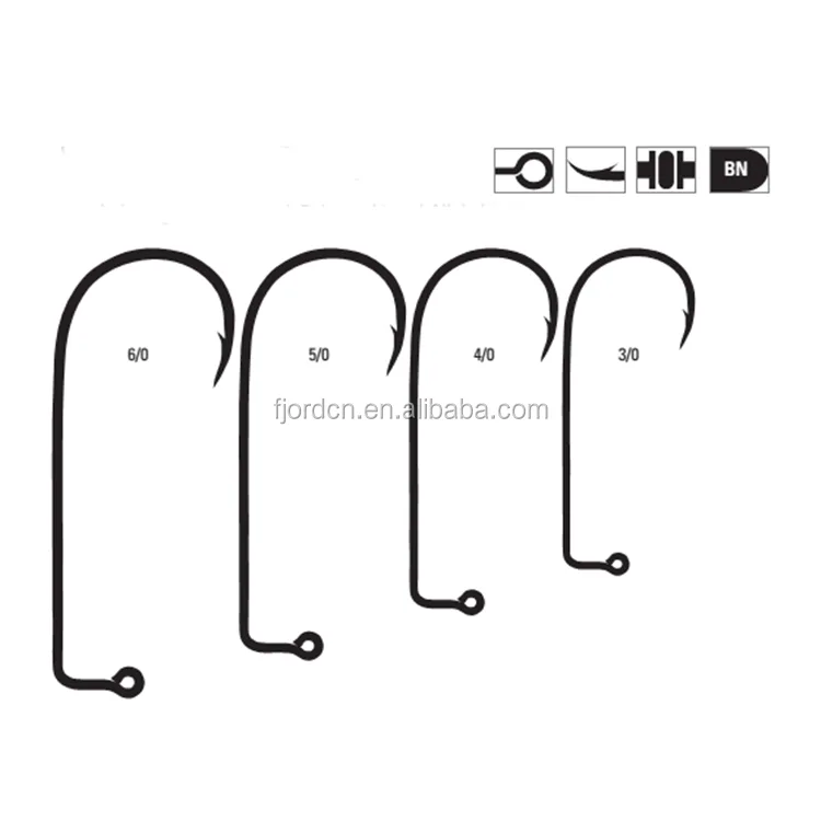 FJORD Beak Point and Black Nickel Finish Coat Sea Fishing Hooks