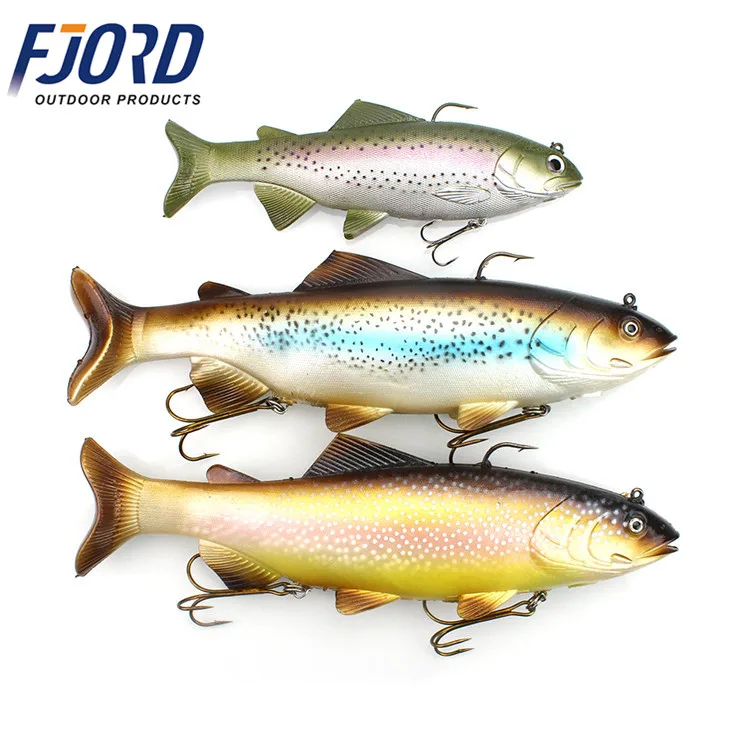 FJORD High Quality 30cm 400g Plastic Fish Big Fish Lead Head Soft Fishing Lure