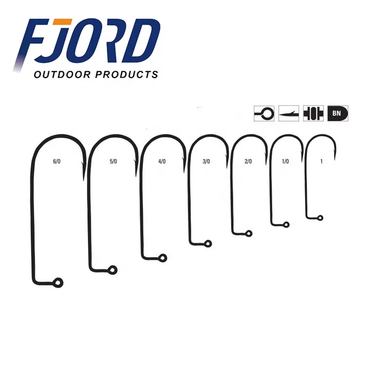 Forged Black Nickel Jig Hooks 90 Degree Jigging Hook for Freshwater Saltwater Fishing Lures