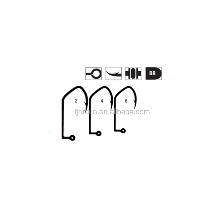 FJORD MUSTAD High Quality Wide 90 Degrees Bend Black Sea Fish Fishing Aberdeen Jig Hook