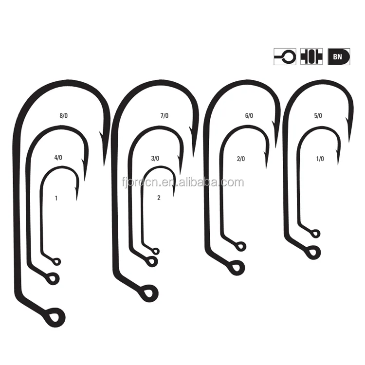 FJORD MUSTAD 60 Degree Bend High Carbon Steel Bulk Fishing Jig Hook