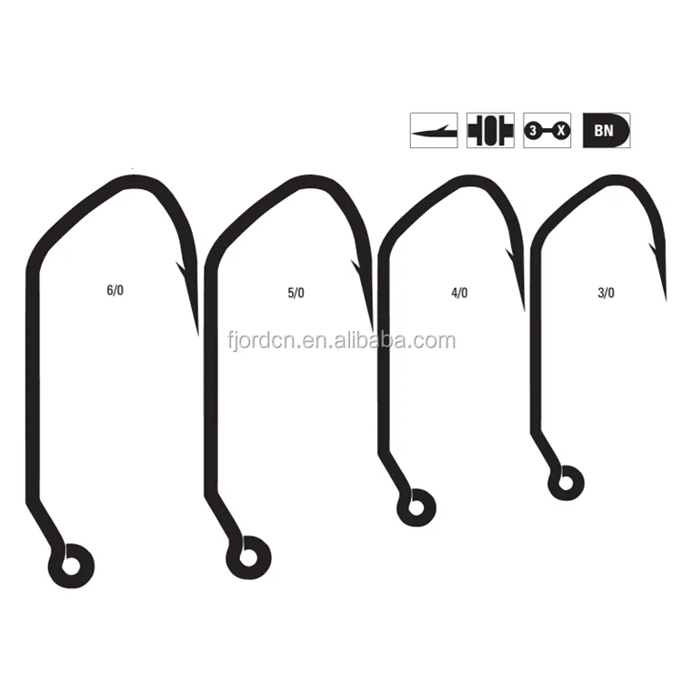 2X Strong Carbon Steel Jig Hook Special Bend 30 Degree Fishing Hook for Saltwater Lures
