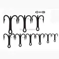 FJORD Black Fishing 5X Strong Ringed Big Game Sea Treble Fishing Hooks - photo 1