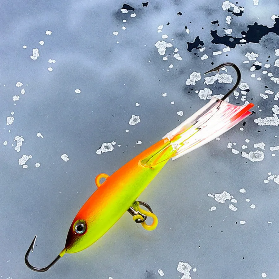 FJORD 93mm/30g Winter Ice Fishing Jig Bait Hard Lure Lead for Jigging Metal Plastic Material for Bream Species River Lake Stream